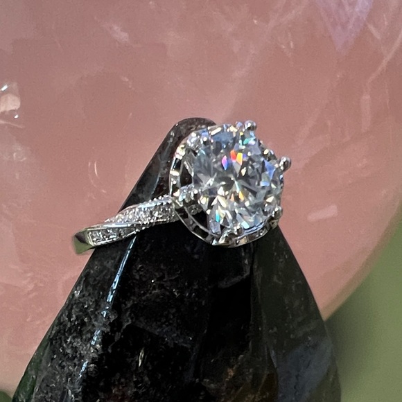 Jewelry - 2 ct GRA Certified Moissanite Silver Ring - Size 9